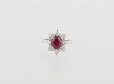 Diamantring mit unbehandeltem Burma Rubin 2,69 ct - Vybrané šperky