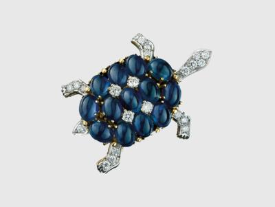 Brillant Saphir Anhänger Schildkröte - Exkluzivní šperky