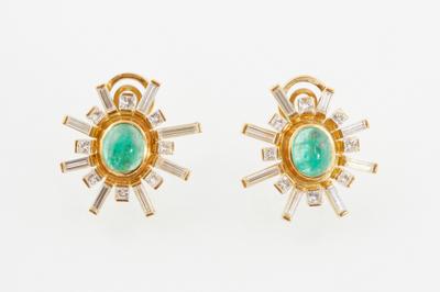 Diamant Smaragd Ohrclips - Exquisite jewellery
