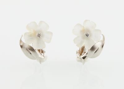 Bergkristall Blüten Ohrclips - Exquisite jewellery