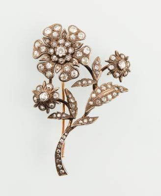 Diamant Blütenbrosche zus. ca.3,50 ct - Exquisite jewellery