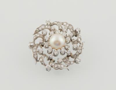 Kulturperlen Diamant Brosche - Exquisite jewellery