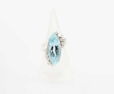 Aquamarin Ring ca. 15 ct - Exquisite Jewellery - Christmas Auction