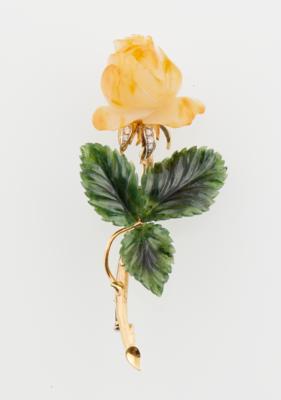 Blütenbrosche Rose - Nádherné šperky - Vánoční aukce