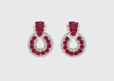 Brillant Ohrgehänge mit behandelten Rubinen - Exquisite Jewellery - Christmas Auction