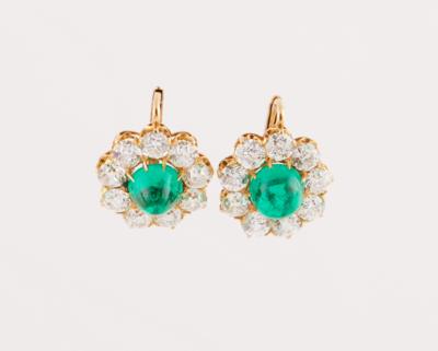 Diamant Ohrgehänge mit Smaragden Typ Kolumbien - Erlesener Schmuck - Weihnachtsauktion