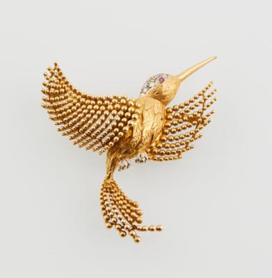 Diamantbrosche Kolibri - Exquisite Jewellery - Christmas Auction