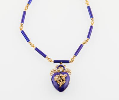 Diamantcollier mit Medaillonmittelteil zus. ca. 1,60 ct - Nádherné šperky - Vánoční aukce