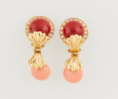Korallen Ohrclips - Exquisite Jewellery - Christmas Auction