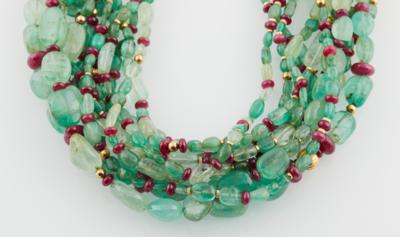 Smaragd Rubincollier - Exquisite Jewellery - Christmas Auction