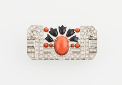 Diamant Korallenbrosche - Exquisite jewellery