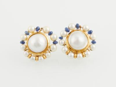 Saphir Kulturperlen Ohrclips - Exquisite jewellery