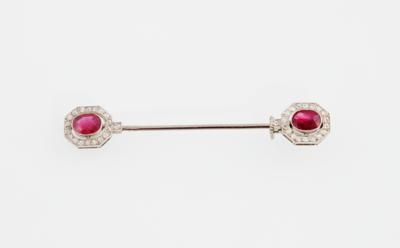 Altschliffdiamant Rubin Jabot Pin - Exquisite jewellery