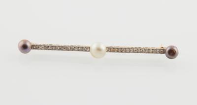 Diamant Orientperlen Brosche - Exquisite jewellery