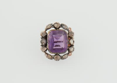 Amethyst Diamantrauten Brosche - Exquisite jewels