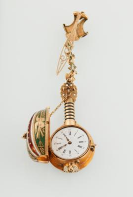 Dekorative Anhängeuhr in Form einer Mandoline, um 1890 - Exkluzivní šperky