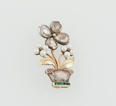 Diamantrauten Blumenbrosche - Exquisite jewels