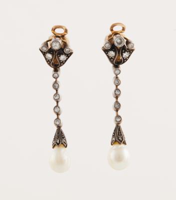 Diamant Orientperlen Ohrgehänge - Exquisite jewellery