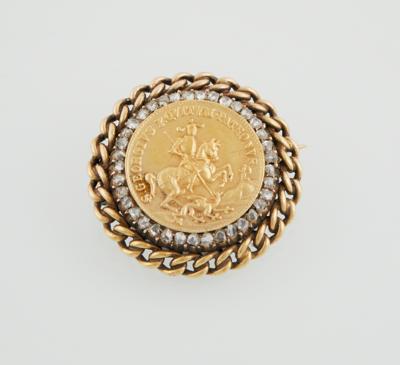 Diamantbrosche mit Georgs Medaille - Exquisite jewellery