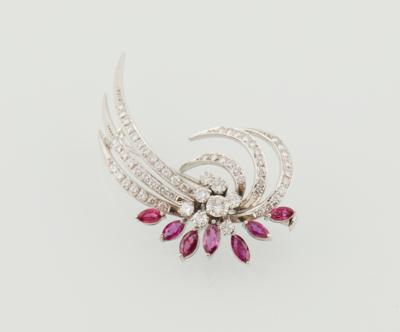 Brillant Rubin Brosche - Exquisite jewellery - Mother's Day Auction