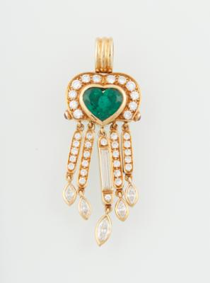 Brillant Diamant Smaragd Anhänger - Exkluzivní šperky