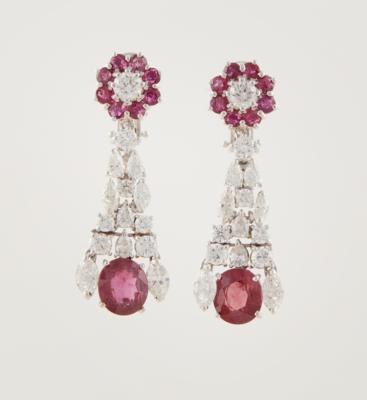 Diamant Rubin Ohrgehänge - Exquisite jewellery