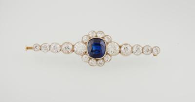 Diamant Saphir Brosche - Exquisite jewellery