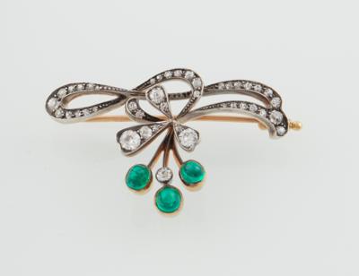 Diamant Smaragd Brosche - Exquisite jewellery