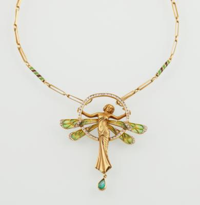 Diamant Smaragd Collier Elfe - Exkluzivní šperky