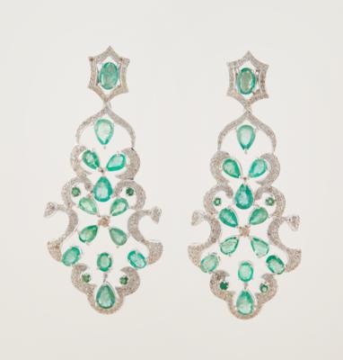 Diamant Smaragd Ohrsteckgehänge - Exkluzivní šperky