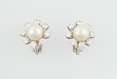 Kulturperlen Brillant Ohrclips - Exquisite jewellery
