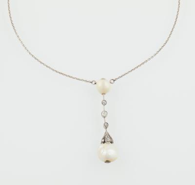 Orientperlen Altschliffdiamant Collier - Exquisite jewellery