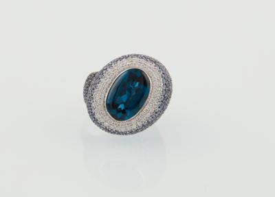 Brillant Saphirring mit synthetischem Spinell - Exquisite jewels