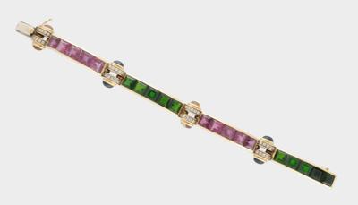 Brillant Turmalin Citrin Diopsid Armband - Exquisite jewels