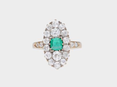 Altschliffdiamant Smaragdring - Exquisite jewels