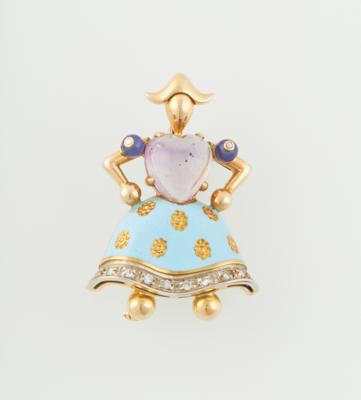 Diamant Amethyst Brosche - Exquisite jewels