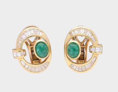 Diamant Smaragd Ohrclips - Exquisite jewels