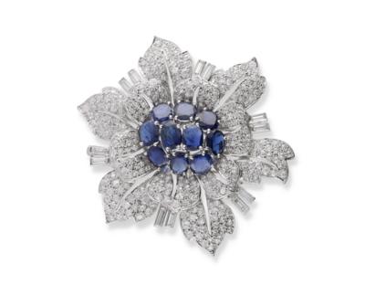 Diamant Saphirbrosche - Exquisite jewels