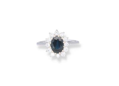 Saphir Brillant Ring zus. ca. 0,20 ct - Exquisite jewels