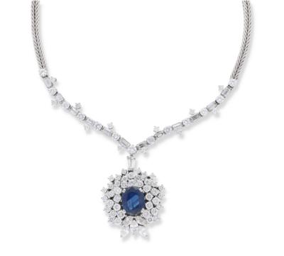 Saphir Diamant Collier ca. 4,90 ct - Exquisite jewels