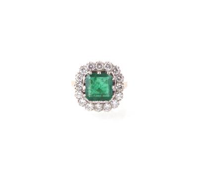 Brillant Smaragdring - Diamanten und exklusive Farbsteinvarietäten