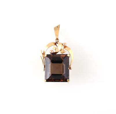 Rauchquarzanhänger ca. 95 ct - Diamanten und exklusive Farbsteinvarietäten