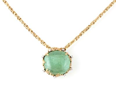 Smaragdcollier ca. 60 ct - Diamanten und exklusive Farbsteinvarietäten