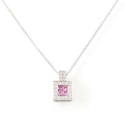 Brillant Rosa Saphir Anhänger - Exclusive diamonds and gems