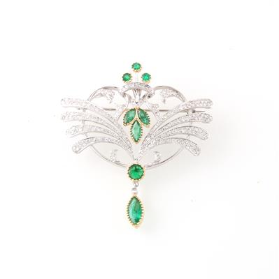 Brillant Smaragd Anhänger - Exclusive diamonds and gems