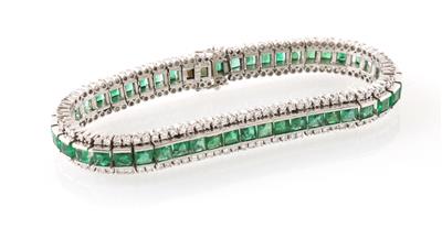 Diamant Smaragdarmband - Exklusive Diamanten und Farbsteine