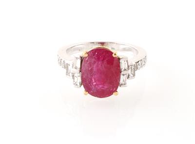 Ring mit unbehandeltem Burma Rubin ca. 5,70 ct - Exclusive diamonds and gems