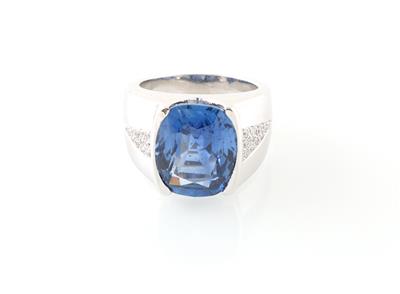 Ring mit unbehandeltem Burma Saphir ca. 10,10 ct - Exclusive diamonds and gems