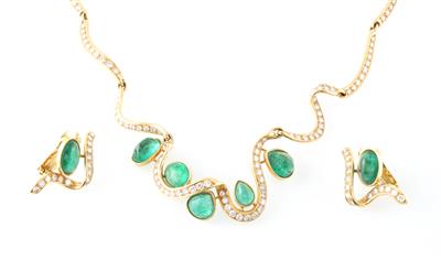 Smaragd Brillant Damenschmuck garnitur - Diamanti e pietre preziose esclusivi