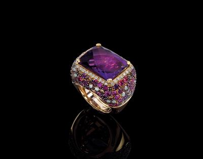 Amethyst Brillantring - Exklusive Diamanten und Farbsteine